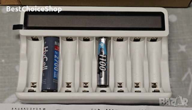 Зарядно устройство за 8 батерии Powerowl, Fast Charge с 8 слота за AA/AAA батерии, LCD дисплей, снимка 7 - Друга електроника - 53254024
