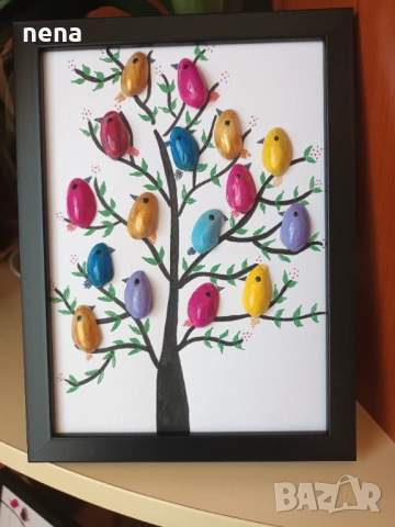 Пана от мидички, камъчета, стъкълца и други материали, снимка 5 - Декорация за дома - 51194812