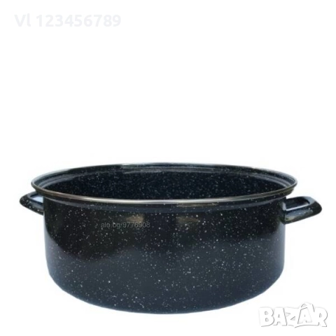 Кръгла емайлирана тава за печене с дръжки ф 40 см