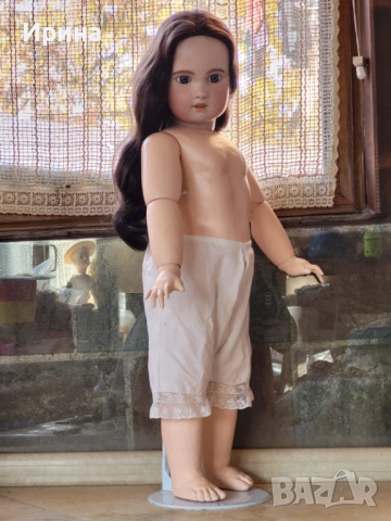 Огромна антична кукла 1907 Jumeau 80 см, снимка 11 - Антикварни и старинни предмети - 54172064