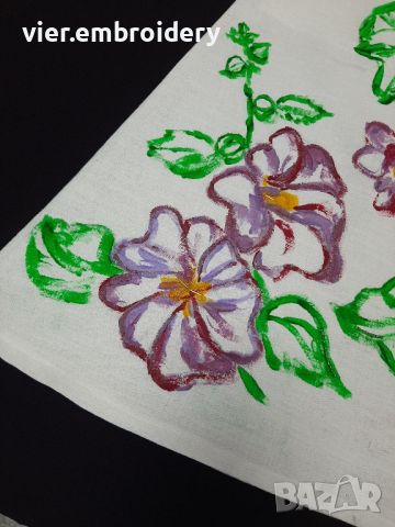 Рокля с рисувани цветя, снимка 3 - Рокли - 46401881