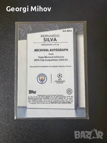 Bernardo Silva Auto /99 – Topps Museum Collection Archival Autograph Manchester City, снимка 3 - Колекции - 53843879