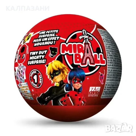 MIRACULOUS Калинката и Котарака Топка с плюшена играчка изненада Miraball M14025