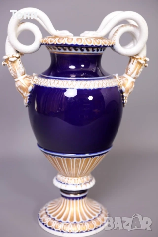 Meissen Майсен кобалтово синя ваза 39см 1во качество 1930г.