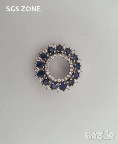 Сребърна Висулка с Рубини/Сапфири/Изумруди💎, снимка 4 - Колиета, медальони, синджири - 49916587