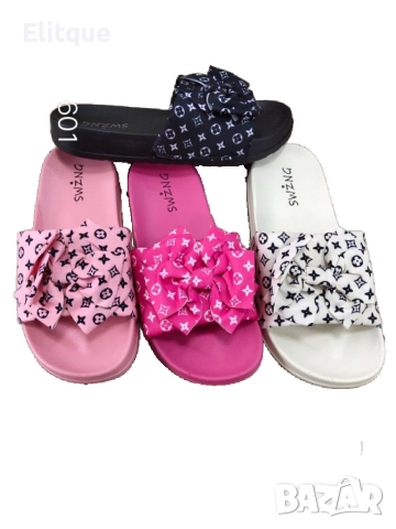 Дамски плажни чехли с панделка и умело приложени арт елементи заобикалящи вашите стъпки с лукс, снимка 6 - Чехли - 52871982