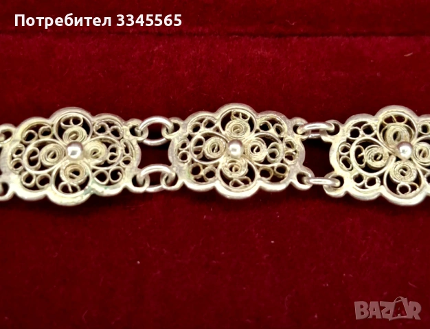 Винтидж сребърна гривна , снимка 4 - Антикварни и старинни предмети - 53171549