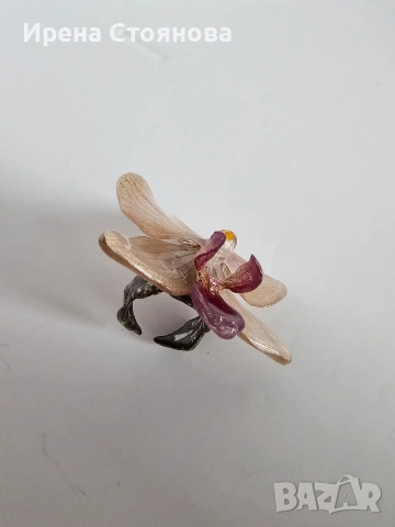 🌼"Орхидейна свежест" 🌼„Винтидж пръстен с истинска орхидея в епоксидна смола – уникално ръчно бижу“, снимка 9 - Пръстени - 53870085