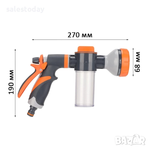 Накрайник за маркуч с контейнер за препарат, Пистолет за маркуч, снимка 2 - Аксесоари и консумативи - 51983854