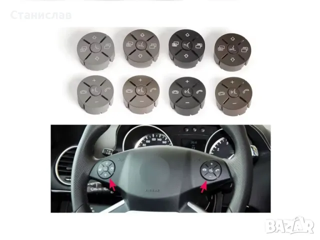 Mercedes SL-Class R230 Facelift Капачета за волан , снимка 3 - Части - 50223142