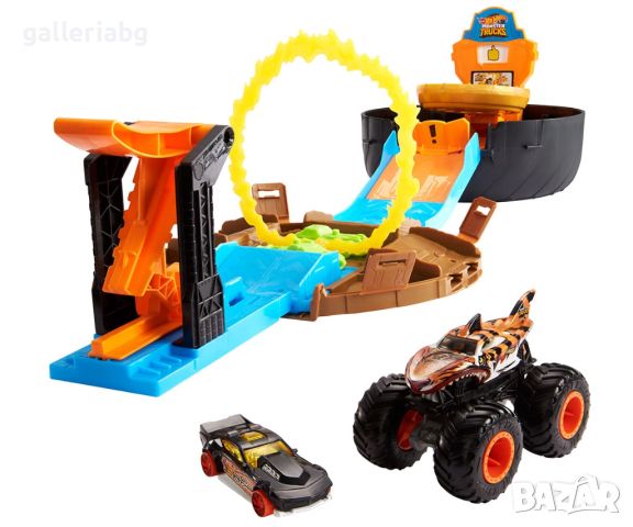 Hot Wheels - Голямо бъги Monster Trucks, комплект автомобилна гума с едно бъги и една количка, снимка 2 - Коли, камиони, мотори, писти - 45149970