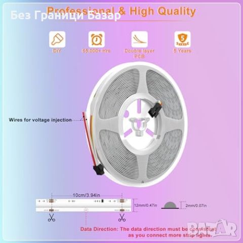 Нова WIFI RGB LED Лента 5M PAUTIX за Домашно Осветление с Гласово Управление, снимка 4 - Лед осветление - 46555839