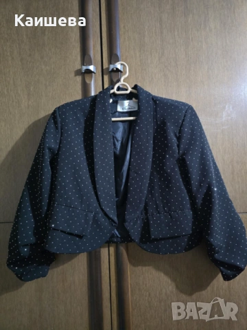 черен комплект с камъчета, снимка 2 - Костюми - 53597381