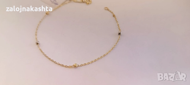 Нова-Златна гривна-0,78гр/14кр, снимка 4 - Гривни - 52735710