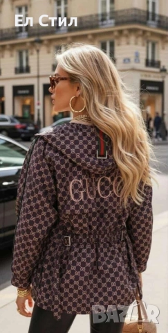 📌#Модел Gucci тип ветровка С М Л ХЛ размер Цена 110лв/56.24 € Еконт, снимка 3 - Якета - 52417576