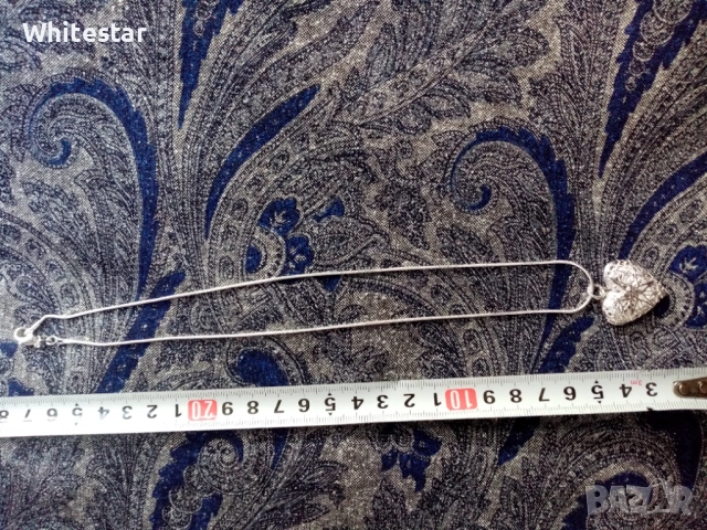 Посребрено дамско колие "Сребърно сърце", снимка 4 - Колиета, медальони, синджири - 53623743