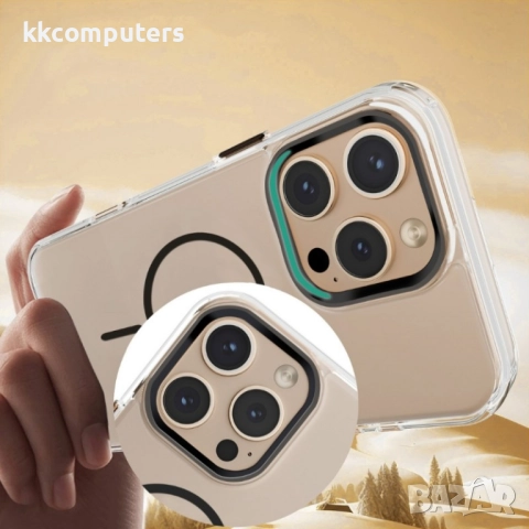 Силиконов кейс bSmart Clear Thin Magsafe и Протектор За iPhone 17 (6.3), Черен, снимка 3 - Калъфи, кейсове - 52034387