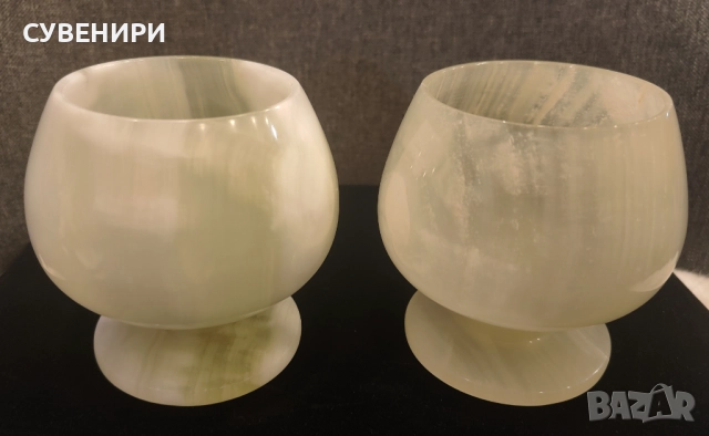 Чаша за коняк от оникс, снимка 2 - Чаши - 52361933