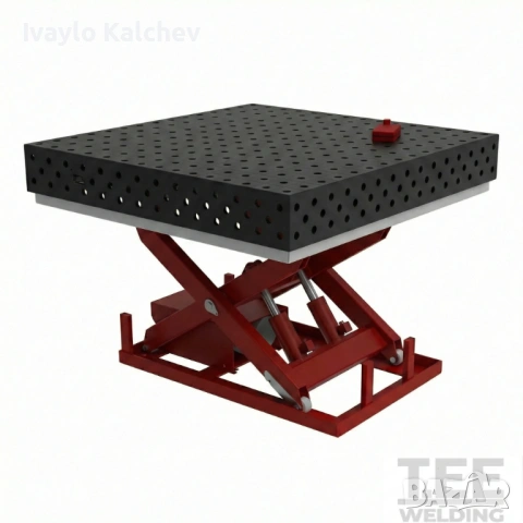 Заваръчна маса TitanWeld 1500×1480Х25 мм-хидравлична повдигаща система