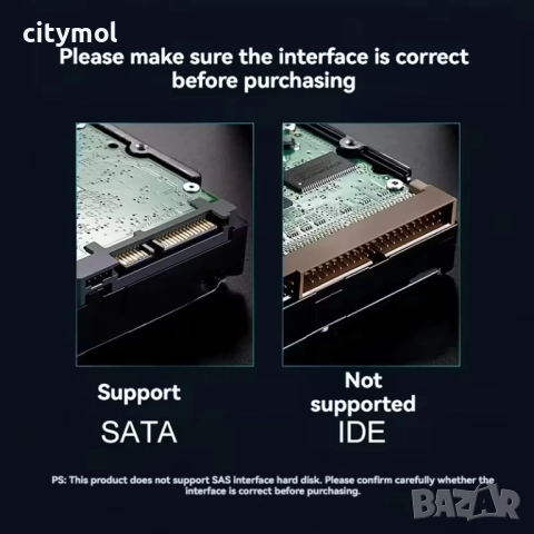 USB 3.0 към SATA адаптер, за 2.5"/3,5" дискове SATA III/SSD/HDD, снимка 5 - Други - 51975790