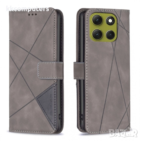 Motorola Moto G86 5G / Power 5G Кожен Калъф-Портфейл със стойка и Протектор - BINFEN COLOR [Геометри, снимка 6 - Калъфи, кейсове - 51959233