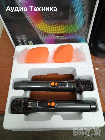 Чисто нова караоке колона Brodu BTS 1989. Акумулаторна с 2бр. микрофони и дистанционно. , снимка 12 - Тонколони - 52828421