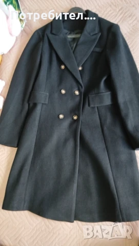 Ново елегантно черно палто, снимка 4 - Палта, манта - 51195067