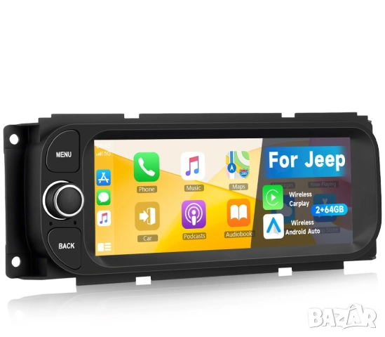 Мултимедия за Jeep, Grand Cherokee, Android, навигация, за Wrangler, Dodge, Chrysler, плеър, 2DIN