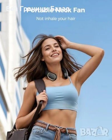 Нов Безлопатков вратен вентилатор 5000mAh LED дисплей 4 скорости за лято, снимка 2 - Вентилатори - 53566877