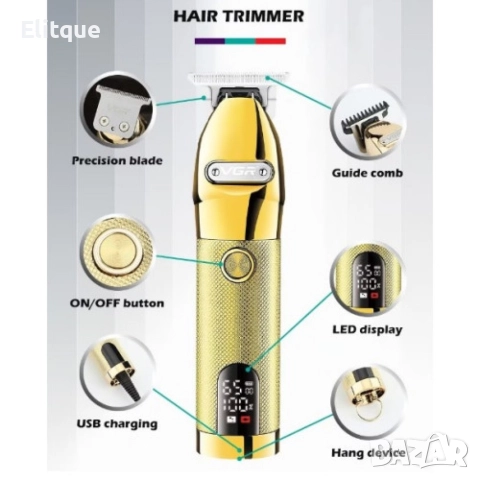 Професионална машинка за подстригване, контур на брада и тяло, автономност 180 мин., 6500 об./мин., снимка 7 - Машинки за подстригване - 52897154