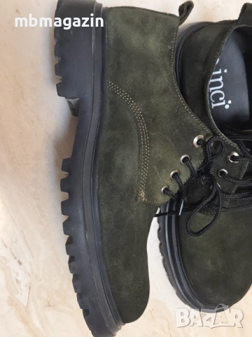 Inci марка мъжки обувки, естествена кожа, №40, велур, цвят каки, снимка 4 - Ежедневни обувки - 53841052