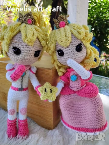 Принцеса Пийч Princess Peach Super Mario Bros/ Плетена кукла 