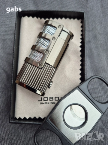 Луксозна запалка за пури JOBON с подарък резачка,три цвята, снимка 8 - Запалки - 52203762