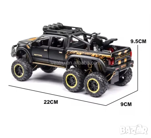 Метална кола макет 1:24 на Ford Raptor  играчка за момче, снимка 2 - Коли, камиони, мотори, писти - 48507016