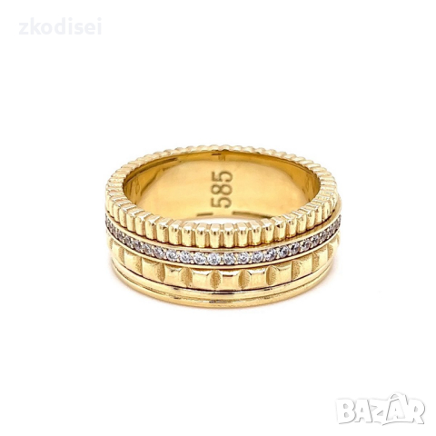 Златен дамски пръстен 9,42гр. размер:60 14кр. проба:585 модел:23083-1, снимка 1 - Пръстени - 44970424