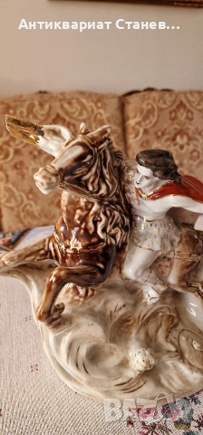 🔥 УНИКАЛНА ГОЛЯМА ПОРЦЕЛАНОВА СТАТУЕТКА – „ДАВИД САСУНСКИ“ 🔥, снимка 5 - Статуетки - 54174677