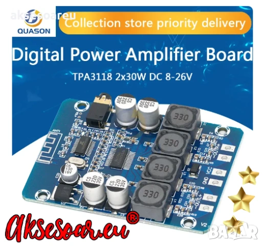 Висококачествен 2x45W 12V 24V Стерео Hi-Fi аудио Bluetooth Цифров усилвател Клас D мощен и компактен, снимка 15 - Ресийвъри, усилватели, смесителни пултове - 53782566