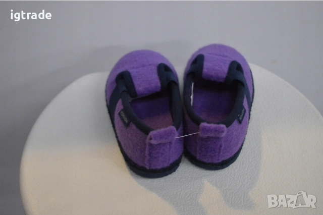 Детски пантофи MISHANSHA с пета №24 – лилави, филцови, топли, с противоплъзгаща подметка, снимка 3 - Детски маратонки - 54171341