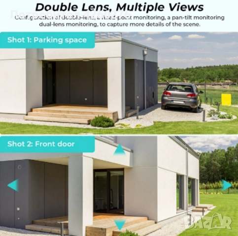 6 Mpx. Двойна вътрешна/външна WIFI камера за наблюдение, снимка 4 - HD камери - 52108455