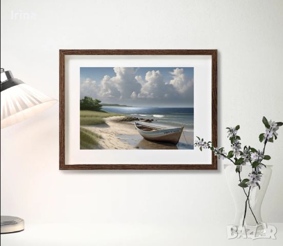 Картина , пейзаж "Лодка", digital art., снимка 2 - Картини - 46245500