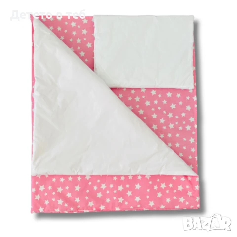 Комплект завивки Розови звезди с бяло, снимка 1