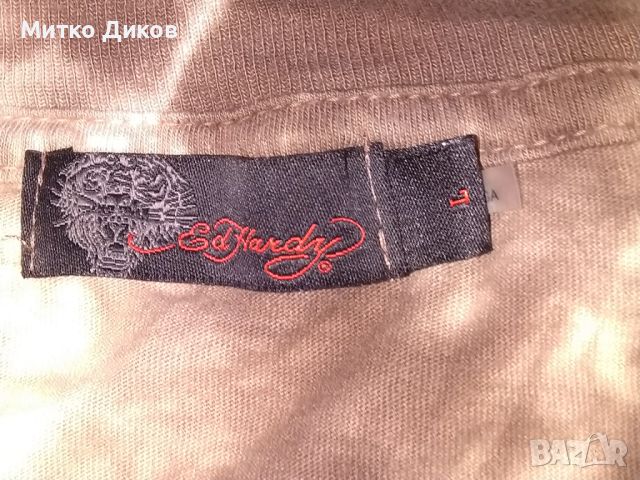 Ed Hardy ин и ян маркова тениска размер Л, снимка 4 - Тениски - 45252080