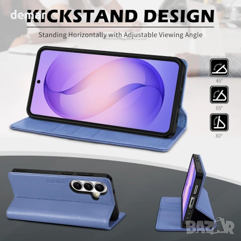 Калъф-портфейл от естествена кожа SHIELDON за Galaxy S26+ Plus, магнитен, RFID блокиране, снимка 5 - Калъфи, кейсове - 53945140