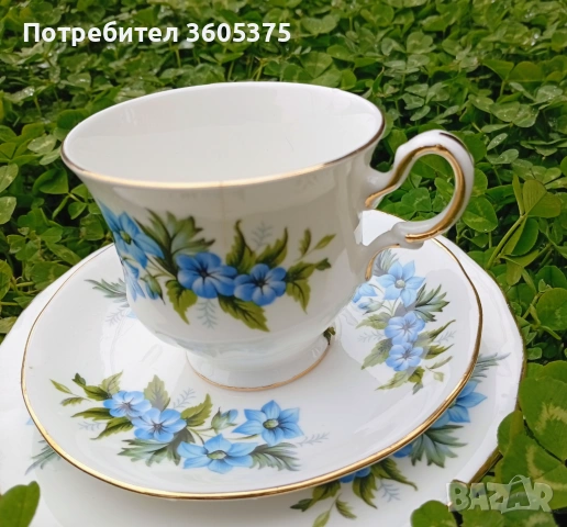 Тройни сетове за кафе, английски костен порцелан , снимка 7 - Сервизи - 54200992