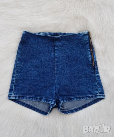 Дънкови панталони с висока талия H&M размер XS, снимка 5 - Къси панталони и бермуди - 45270749