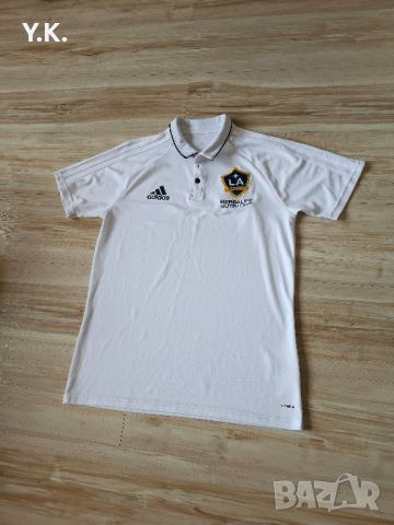 Оригинална мъжка тениска с яка Adidas Climalite x LA Galaxy, снимка 2 - Тениски - 46187336