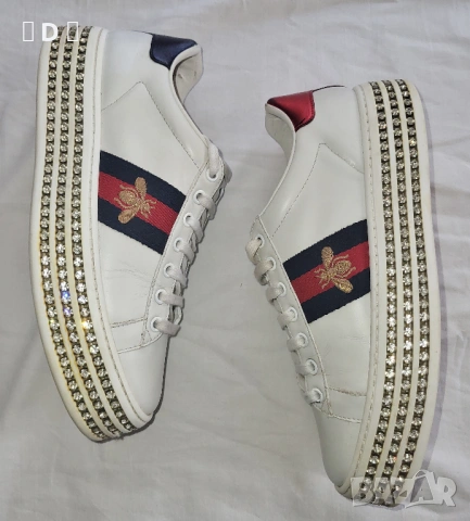 GUCCI ACE на платформа с кристали 39 ОРИГИНАЛНИ, снимка 2 - Маратонки - 53869582