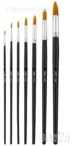 Комплект плоски синтетични четки за рисуване, снимка 1