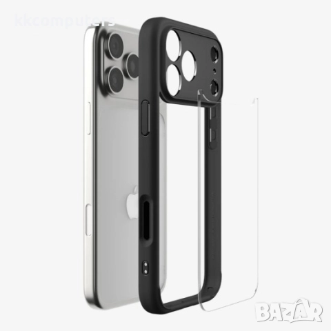 Оригинален кейс Spigen Ultra Hybrid, За iPhone 17 Pro (6.3), Черен и Протектор, снимка 6 - Калъфи, кейсове - 51922744