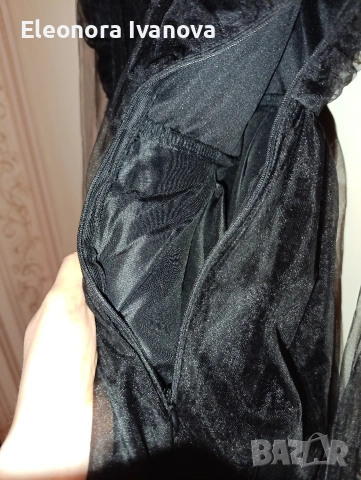 Черна ефирна рокля в С размер , снимка 3 - Рокли - 53020785